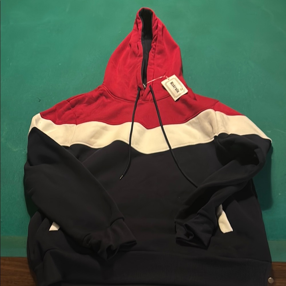 ROVE Red and White Colorblock Sweatshirt
